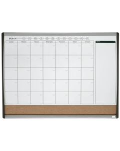 Nobo Small  Magnetic Whiteboard Planner with Cork Notice Board 585x430mm